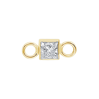 Diamond or Gemstone Square Bezel Bezel/Necklace Charm in 14K Yellow Gold