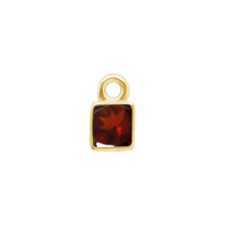 Diamond or Gemstone Square Bezel Drop Charm in 14K Yellow Gold