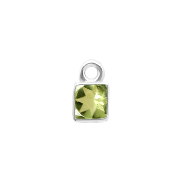 Diamond or Gemstone Square Bezel Drop Charm in 14K White Gold