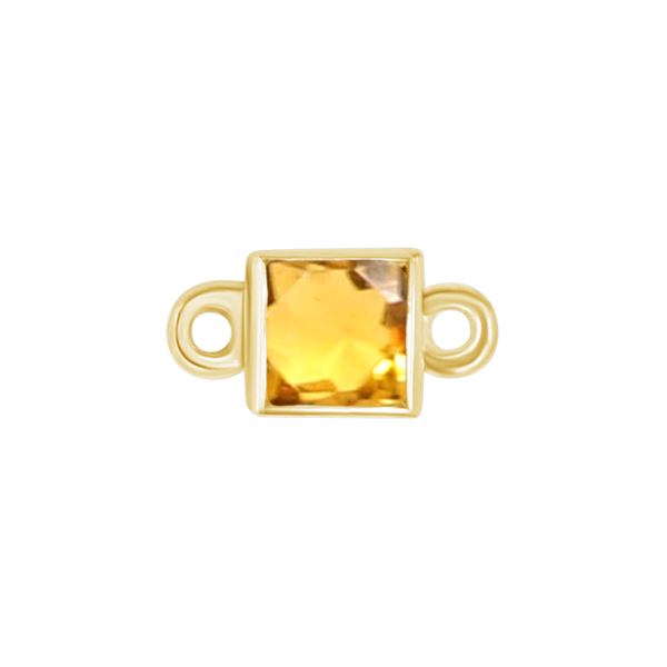 Diamond or Gemstone Square Bezel Bezel/Necklace Charm in 14K Yellow Gold