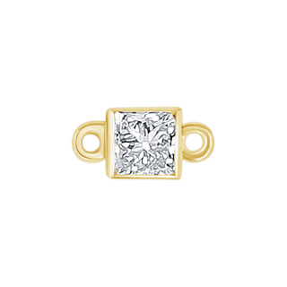 Diamond or Gemstone Square Bezel Bezel/Necklace Charm in 14K Yellow Gold