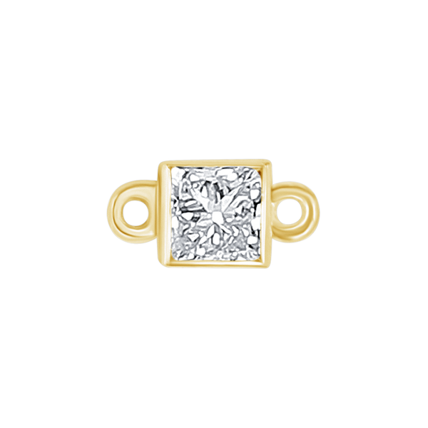 Diamond or Gemstone Square Bezel Bezel/Necklace Charm in 14K Yellow Gold