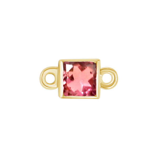 Diamond or Gemstone Square Bezel Bezel/Necklace Charm in 14K Yellow Gold