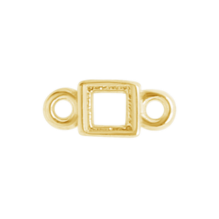 Square Bezel with Rings in 14K Gold (2.50 mm - 3.00 mm)