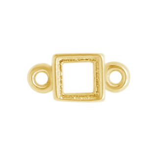 Square Bezel with Rings in 14K Gold (2.50 mm - 3.00 mm)