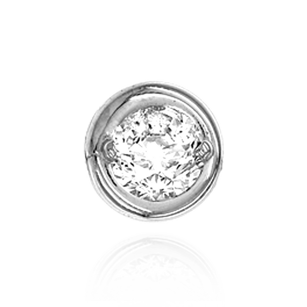 Round Bezels With Two Prongs in Sterling Silver (4.00 mm - 5.75 mm)