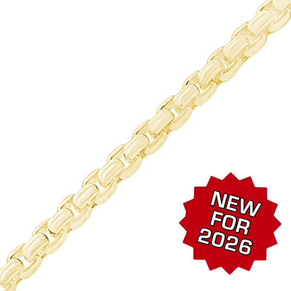 Bulk / Spooled Round Box Chain in 14K Yellow Gold (1.20 mm - 2.70 mm)