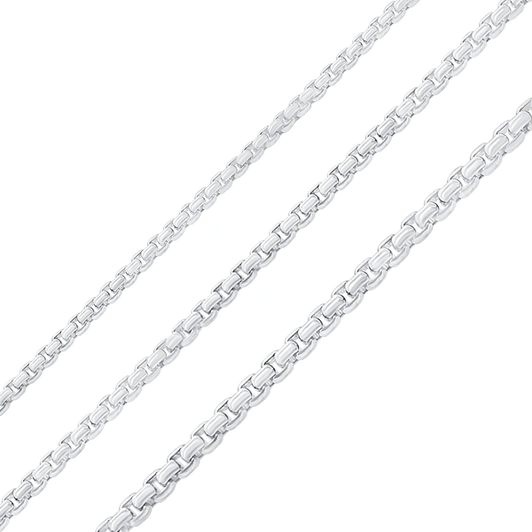 Bulk / Spooled Round Box Chain in Sterling Silver (1.60 mm - 2.70 mm)