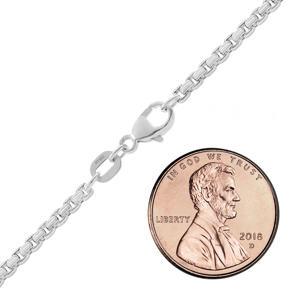 Finished Round Box Chain in Platinum (1.60 mm - 3.20 mm)