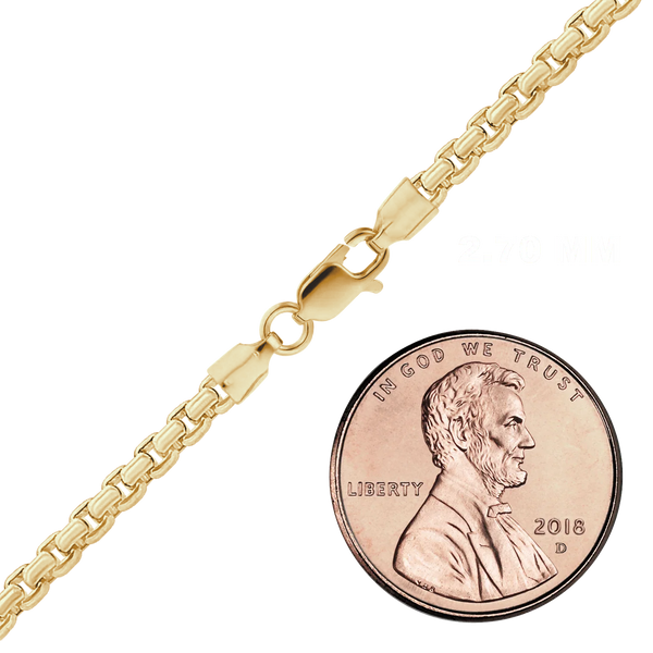 Finished Round Box Anklet in 14K Gold-Filled (1.60 mm - 5.00 mm)