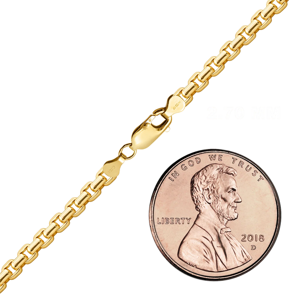 Finished Round Box Bracelet in 14K Gold-Filled (1.60 mm - 5.00 mm)