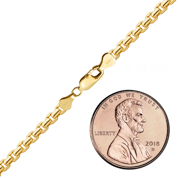 Finished Round Box Anklet in 14K Gold-Filled (1.60 mm - 5.00 mm)