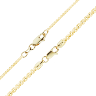 Finished Round Box Anklet in 14K Yellow Gold (1.20 mm - 2.00 mm)