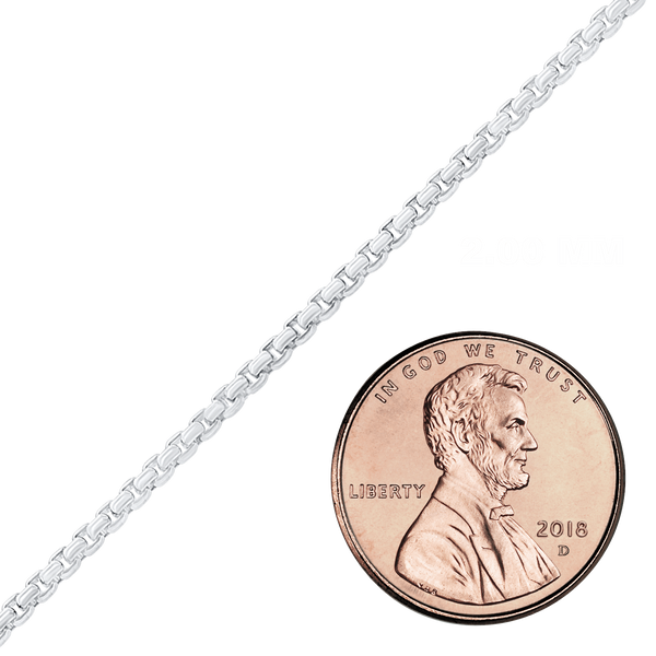 Bulk / Spooled Round Box Chain in Sterling Silver (1.60 mm - 2.70 mm)