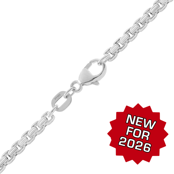 Finished Round Box Anklet in Platinum (1.60 mm - 3.20 mm)