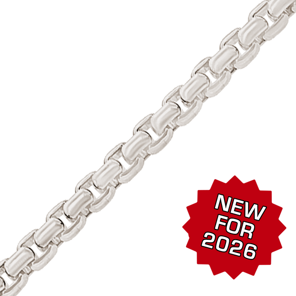 Bulk / Spooled Round Box Chain in Platinum (2.70 mm - 3.20 mm)