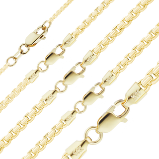 Finished Round Box Necklace in 14K Yellow Gold (1.20 mm - 4.00 mm)