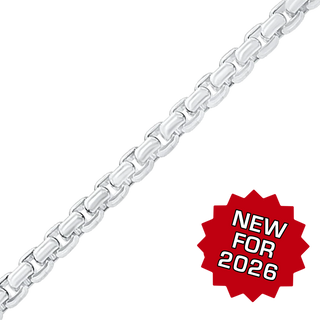 Bulk / Spooled Round Box Chain in Sterling Silver (1.60 mm - 5.00 mm)