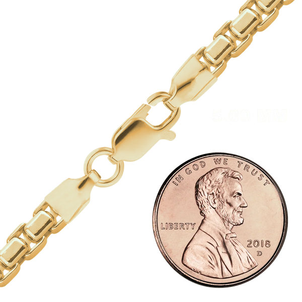 Finished Round Box Anklet in 14K Gold-Filled (1.60 mm - 5.00 mm)