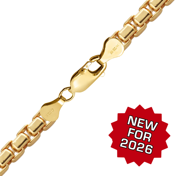 Finished Round Box Bracelet in 14K Gold-Filled (1.60 mm - 5.00 mm)