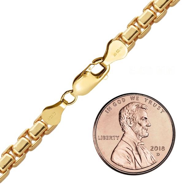 Finished Round Box Bracelet in 14K Gold-Filled (1.60 mm - 5.00 mm)