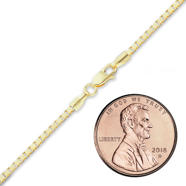Finished Venetian Box Necklace in 18K Yellow Gold (1.00 mm - 2.50 mm)