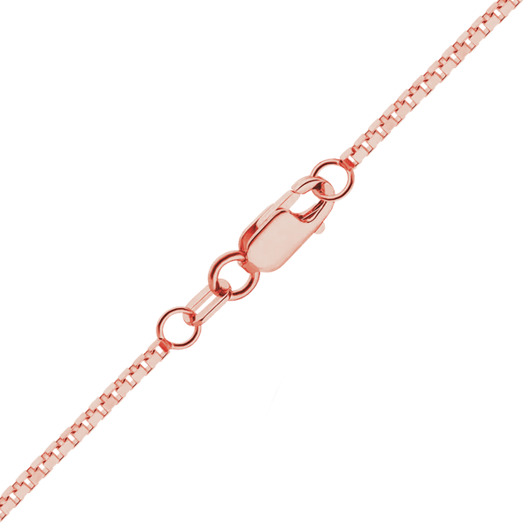 Finished Venetian Box Anklet in 14K Pink Gold (1.00 mm)