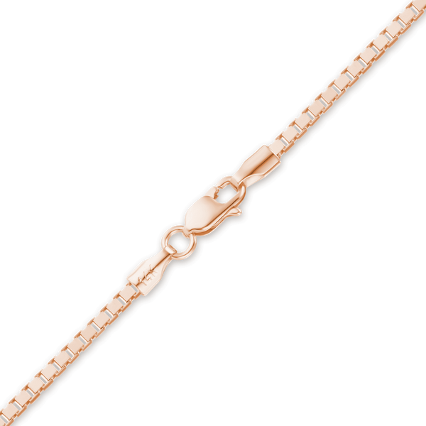 Finished Venetian Box Necklace in 14K Pink Gold (1.00 mm)