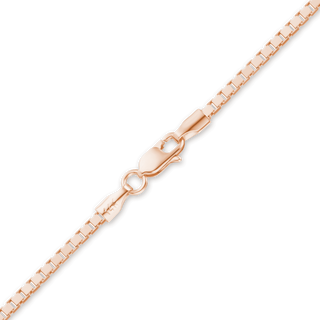 Finished Venetian Box Anklet in 14K Pink Gold (1.00 mm)