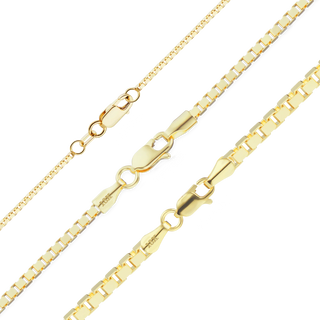 Finished Venetian Box Anklet in 18K Yellow Gold (1.00 mm - 2.50 mm)