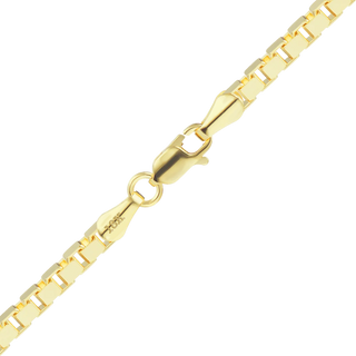 Finished Venetian Box Anklet in 18K Yellow Gold (1.00 mm - 2.50 mm)