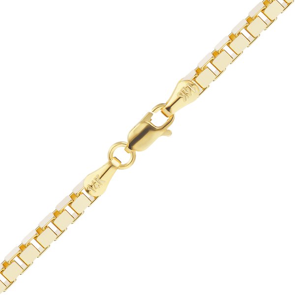 Finished Venetian Box Necklace in 18K Yellow Gold (1.00 mm - 2.50 mm)