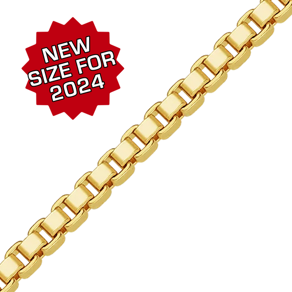 Bulk / Spooled Venetian Box Chain in 14K Gold-Filled (1.00 mm - 3.50 mm)