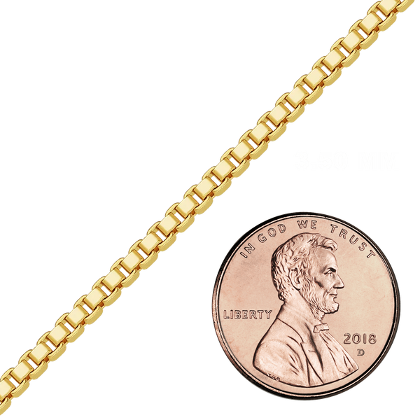 Bulk / Spooled Venetian Box Chain in 14K Gold-Filled (1.00 mm - 3.50 mm)
