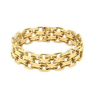 Triple Bizmark Chain Ring in 14K Yellow Gold (Sizes 4-12) (2.9 mm - 5.8 mm)