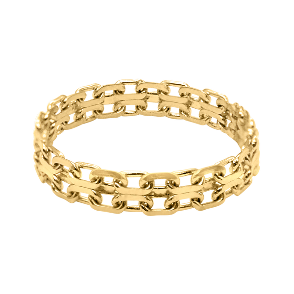 Bizmark Chain Ring in 14K Yellow Gold (Sizes 4-12) (2.3 mm - 5.8 mm)