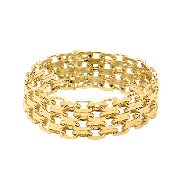 Bizmark Chain Ring in 14K Yellow Gold (Sizes 4-12) (2.3 mm - 5.8 mm)
