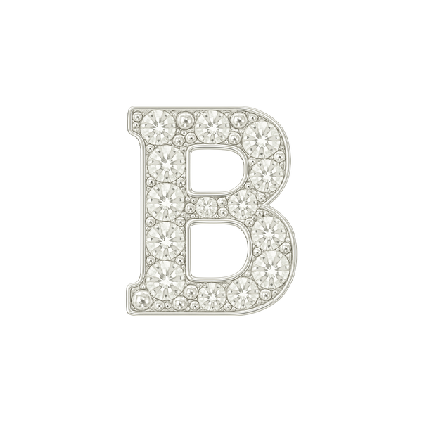 Large Initial Charm with Natural Diamonds Finding in 14K Gold (8 mm)