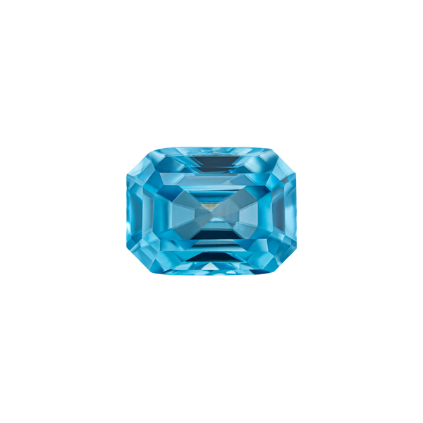 Emerald Shape Blue Topaz - December Birthstones