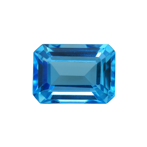 Emerald Shape Blue Topaz - December Birthstones