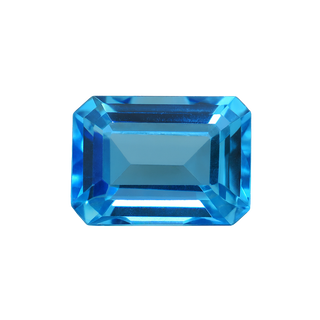 Emerald Shape Blue Topaz - December Birthstones