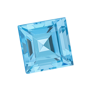 Square Blue Topaz - December Birthstones