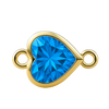 Diamond or Gemstone Heart Bezel Bracelet/Necklace Charm in 14K Yellow Gold