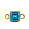 Diamond or Gemstone Square Bezel Bezel/Necklace Charm in 14K Yellow Gold