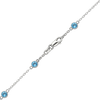 Finished Diamond by the Yard Cable Chain Necklace in 14K White Gold with Blue Topaz Stones
