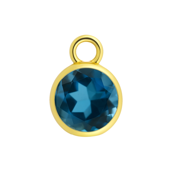 Diamond or Gemstone Bezel Drop Charm in 14K Yellow Gold