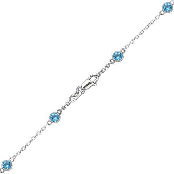 Bulk / Spooled Diamond by the Yard Cable Chain in 14K White Gold (Diamond Bezel: Every 1.5")