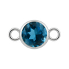 Diamond or Gemstone Bezel Bracelet/Necklace Charm in 14K White Gold