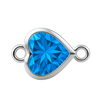 Diamond or Gemstone Heart Bezel Bracelet/Necklace Charm in 14K White Gold