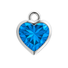 Diamond or Gemstone Heart Bezel Drop Charm in 14K White Gold